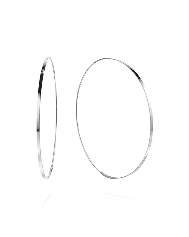 14k Gold Large Flat Magic Hoop Earrings